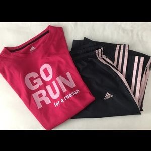 Adidas wind pants and shirt